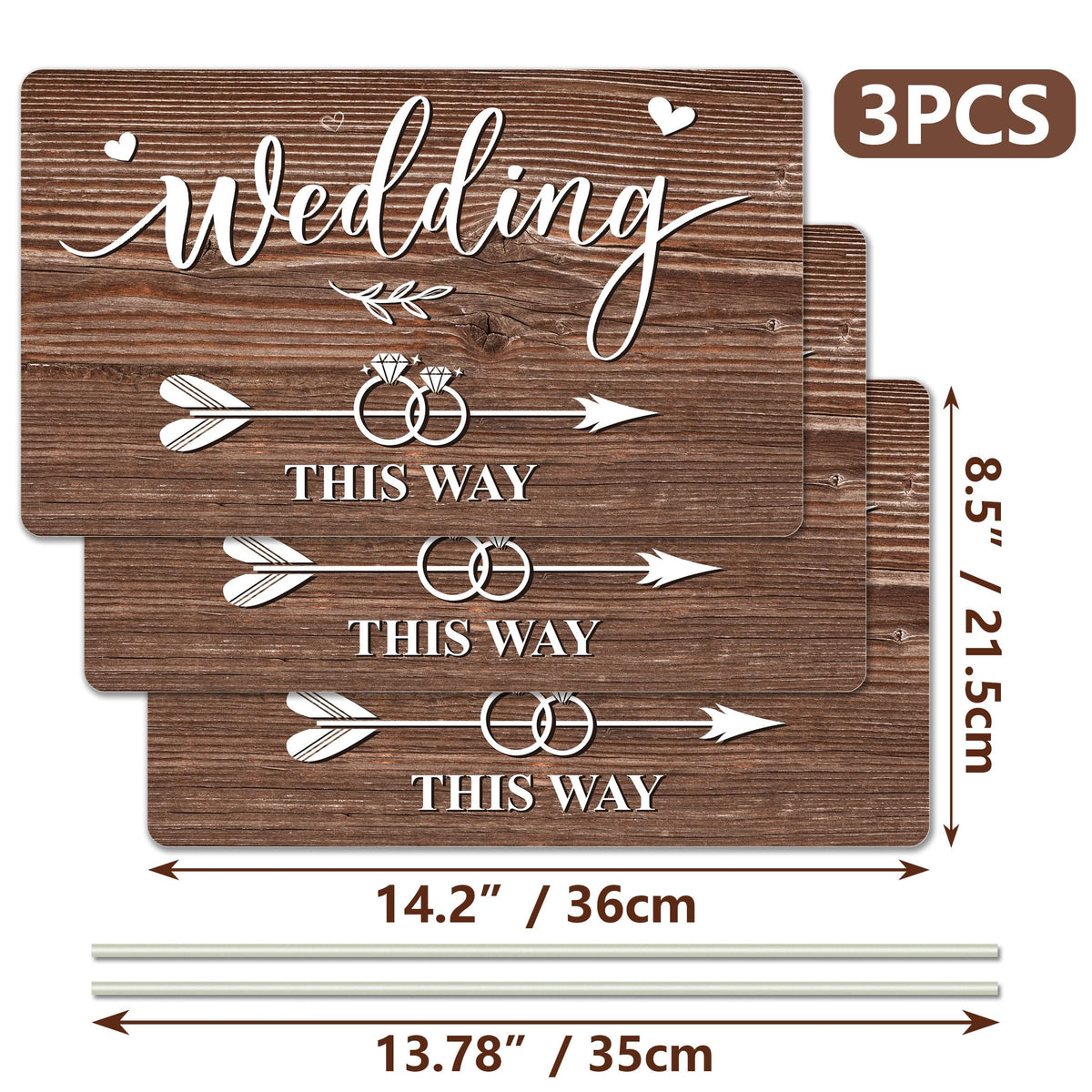 Wedding This Way Lawn Signs Direction Arrow Lawn Yard Signs
