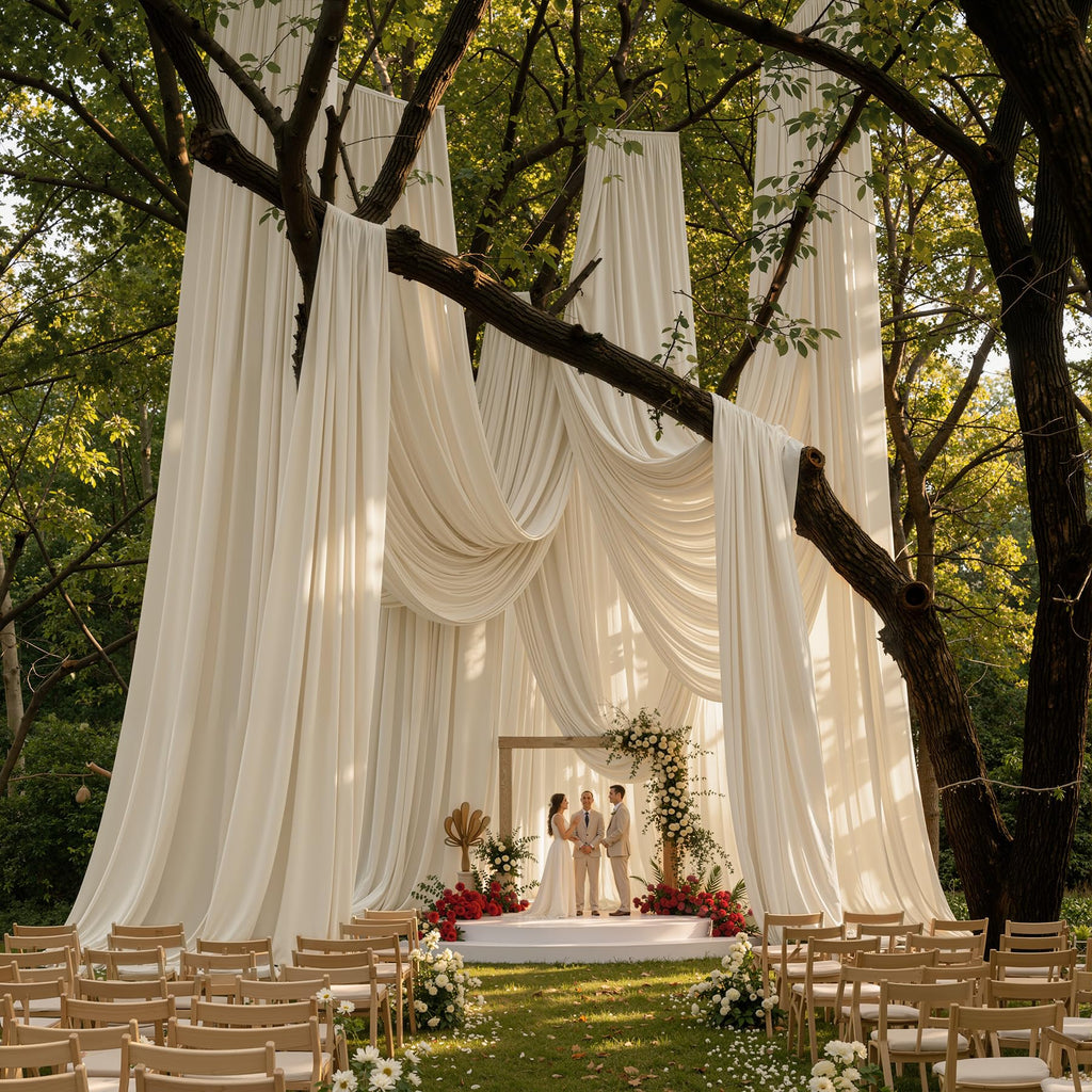 Party Village 30FT Wedding Ceiling Drapes Wrinkle-Free Draping Curtains