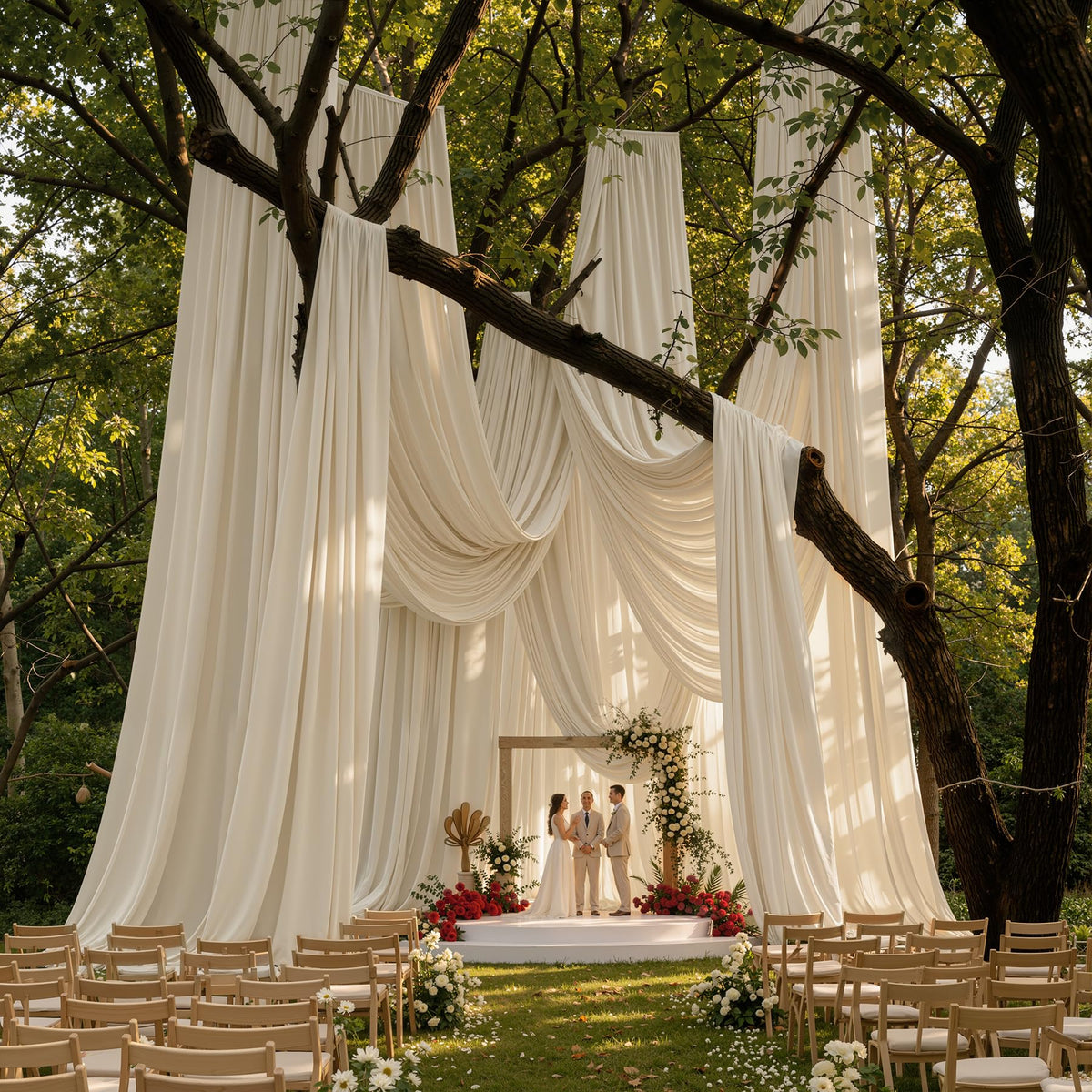 Party Village 30FT Wedding Ceiling Drapes Wrinkle-Free Draping Curtains