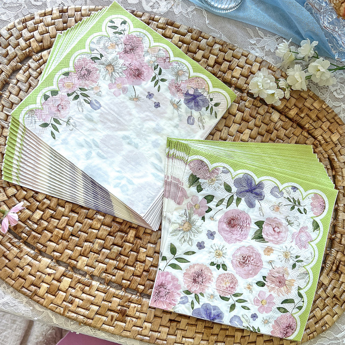 Kate Aspen Paper Plate and Napkin Set - Elegant Disposable Plates for Weddings, Something Blue Before I Do Bridal Shower Decorations, Baby Shower Plates, Tea Party Supplies - 62 Piece